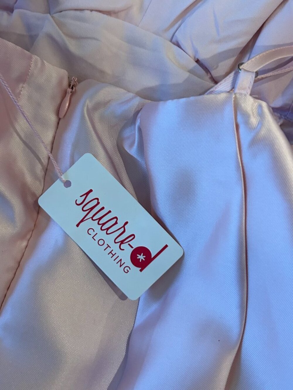 NWT Satin Bubble Hem Mini Dress Pink Pleated Babydoll Dress Size Medium NEW - Picture 9 of 16